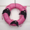 Pink Halloween Wreath with Bats